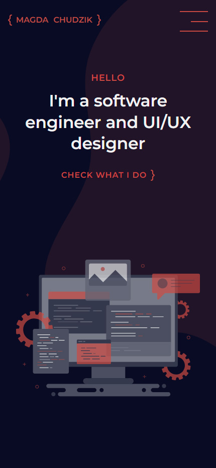 Software engineer portfolio mockup 1