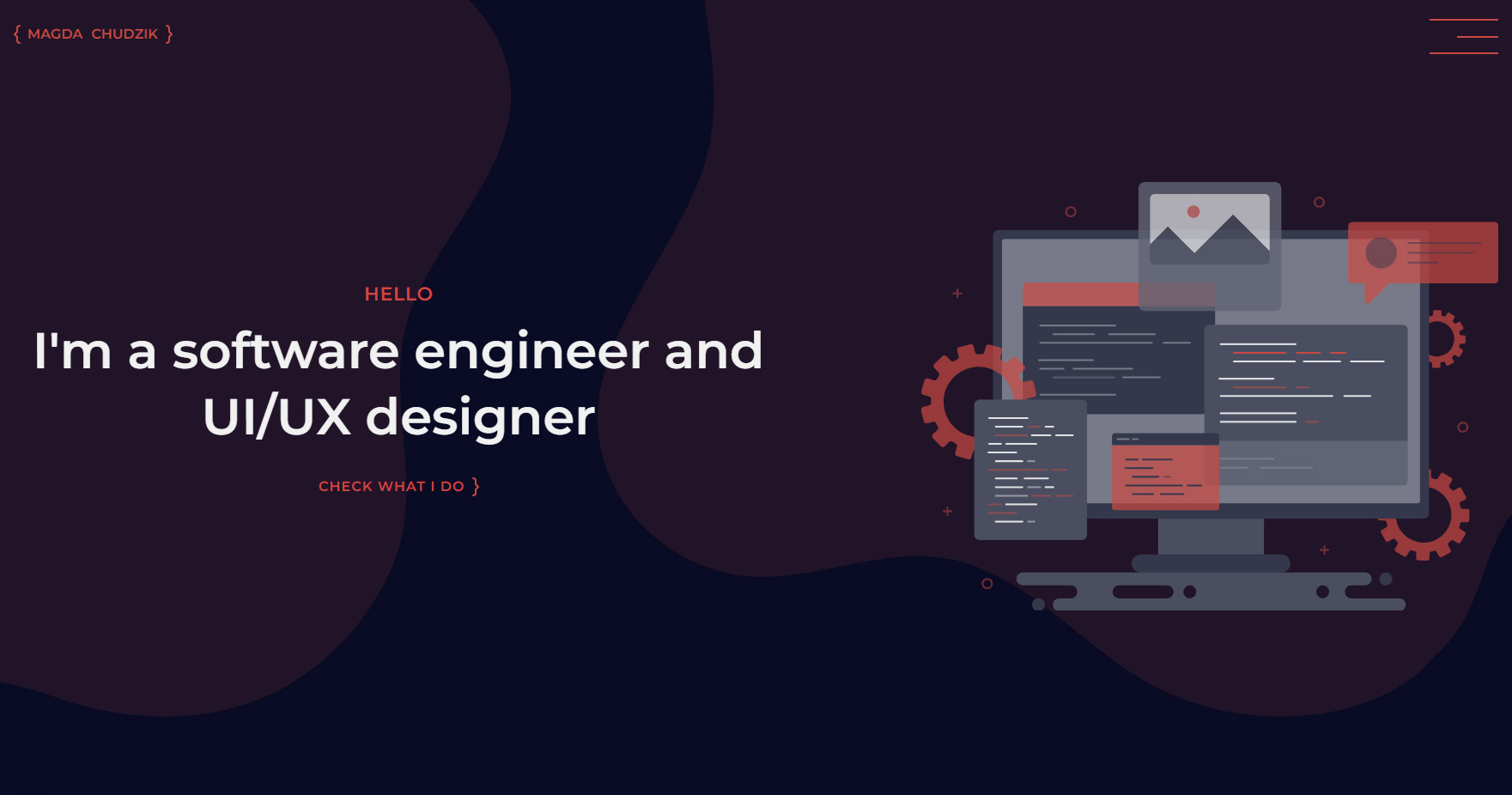 Software engineer portfolio mockup 1