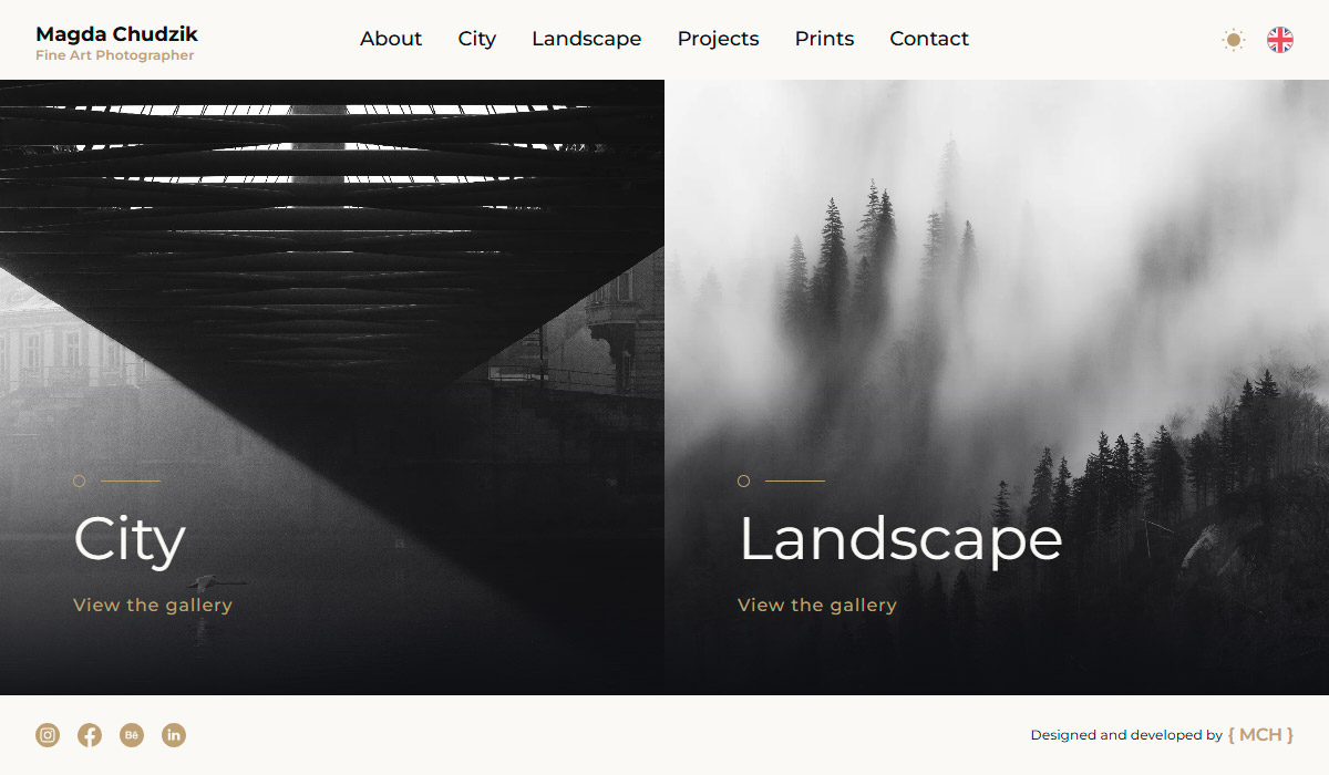 Photographer portfolio preview